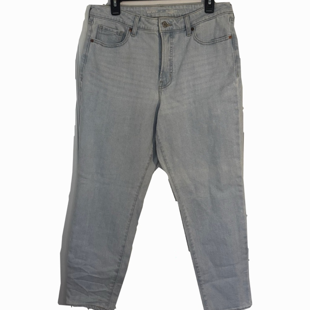 Old Navy Women's Light Blue High Rise Straight Leg Jeans
